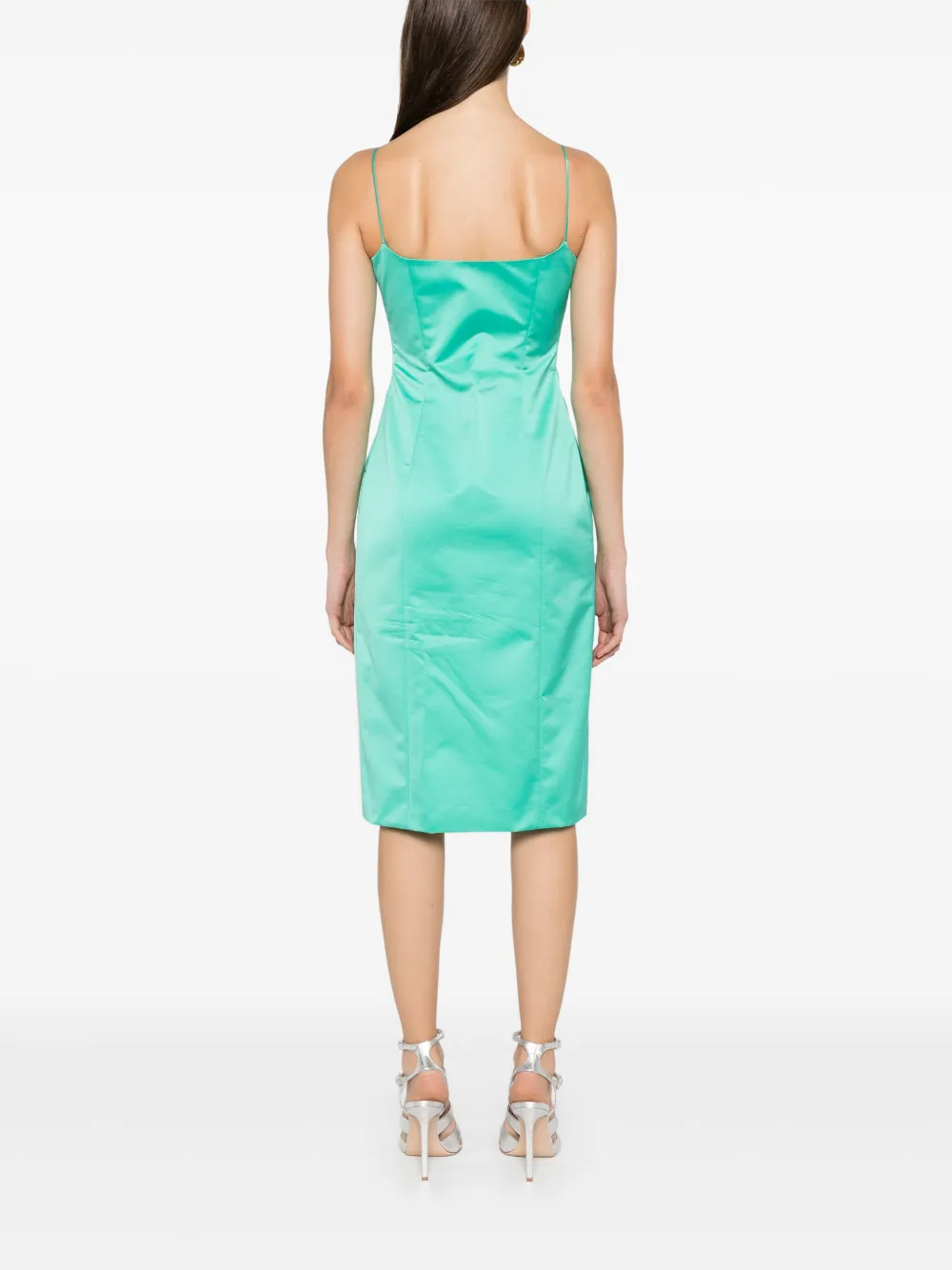 Blumarine Satijnen midi-jurk Groen