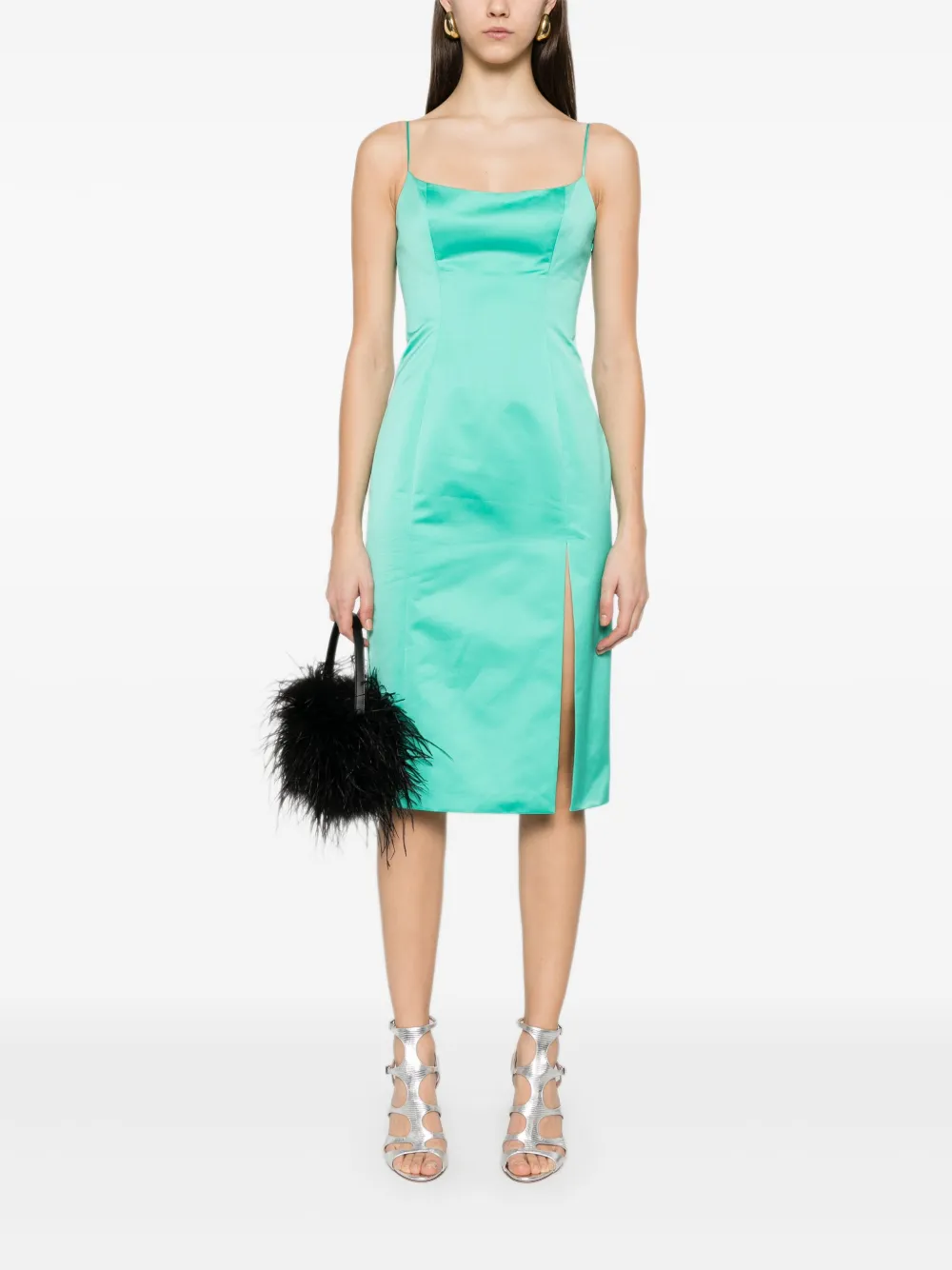 Blumarine Satijnen midi-jurk - Groen