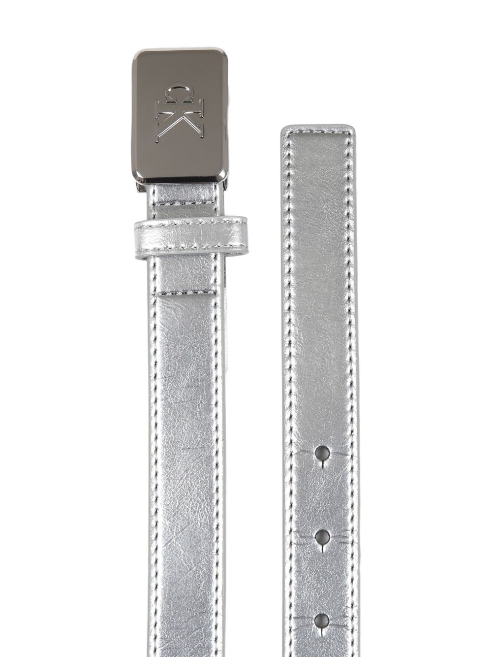 Calvin Klein Kids leather belt - Zilver