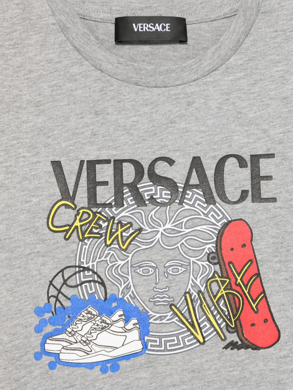 Versace Kids T-shirt met Medusa-print Grijs