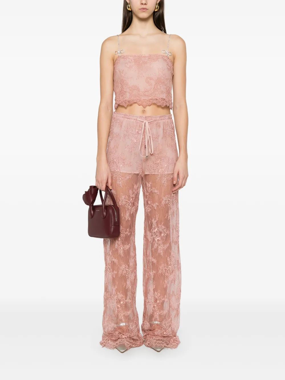 Blumarine Broek met kant - Roze