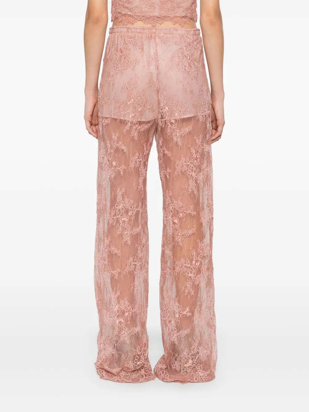 Blumarine Broek met kant Roze