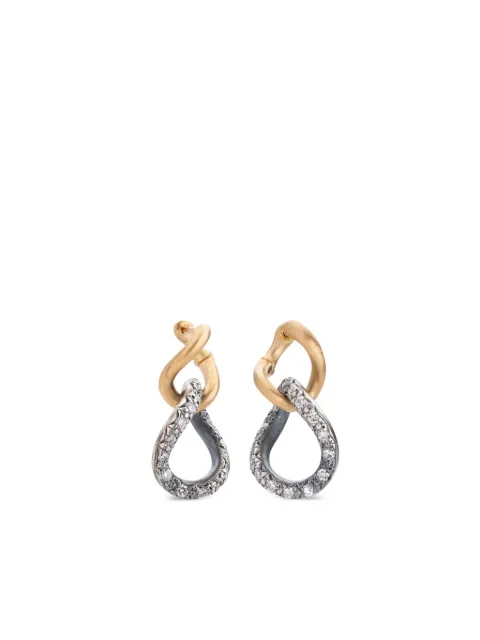 hum 18kt yellow gold Embrace diamond earrings