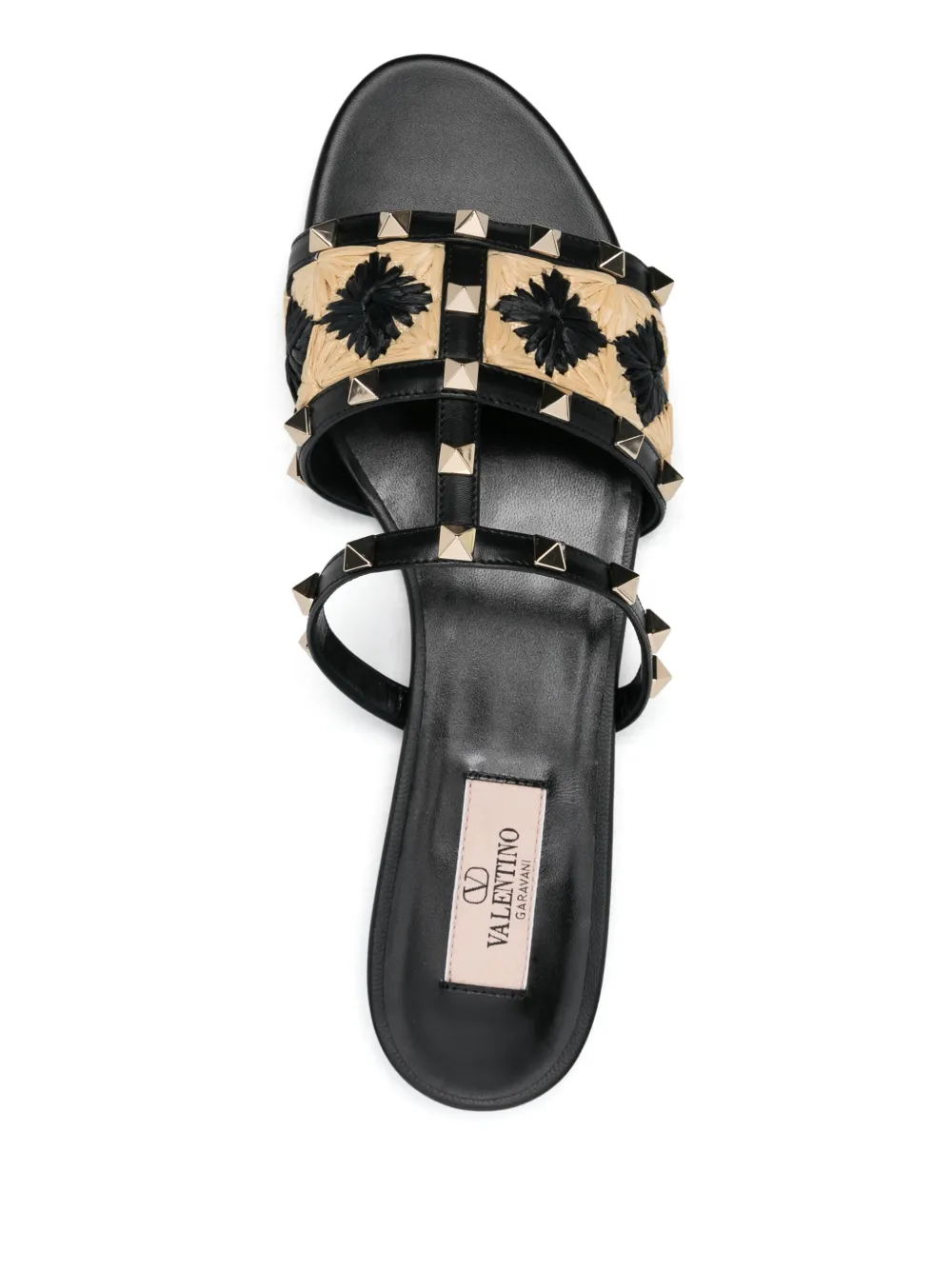 Valentino Garavani Rockstud slippers Zwart