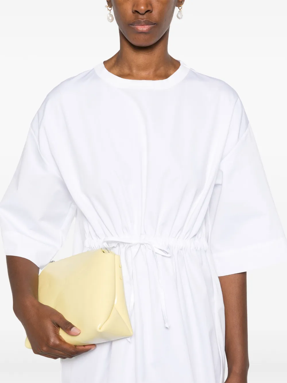 Shop Fabiana Filippi Panelled Midi Dress In White