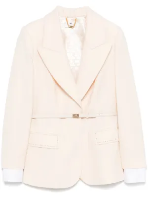 【関税・送料込み】ELISABETTA FRANCHI BLAZERS Elisabetta Franchi Organza Blazer | Black | FARFETCH