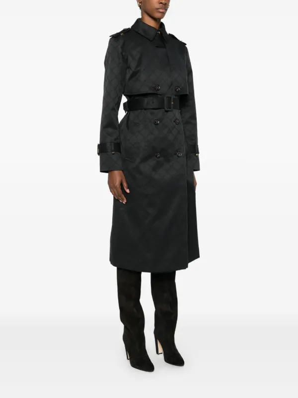 コート ELISABETTA FRANCHI GL00151E2DC8 Coats Elisabetta Franchi Jacquard Trench Coat | Black | FARFETCH