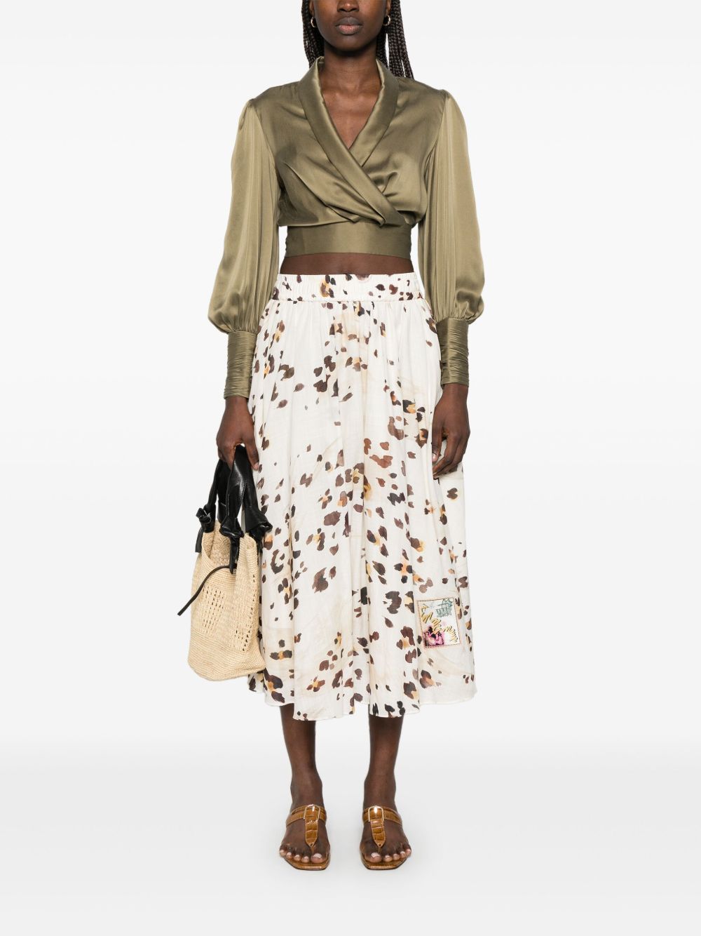 ZIMMERMANN Acacia Swing midi-rok - Beige