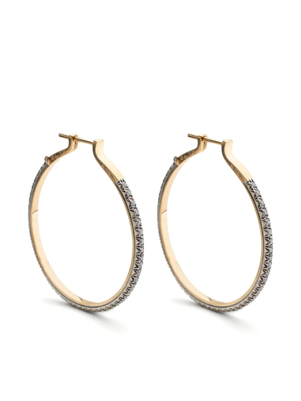 18kt yellow gold Circular diamond earrings