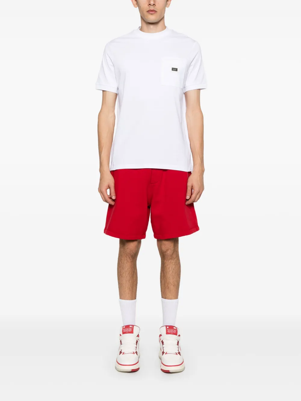 DSQUARED2 jersey-texture track shorts - Rood