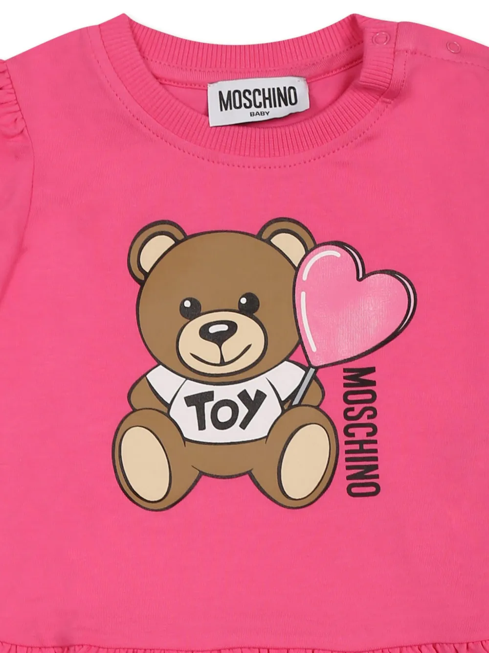 Moschino Kids Mini-jurk met teddybeerprint Roze