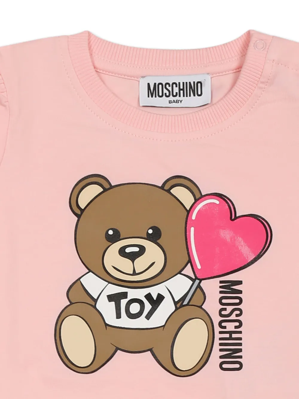 Moschino Kids Mini-jurk met teddybeerprint Roze
