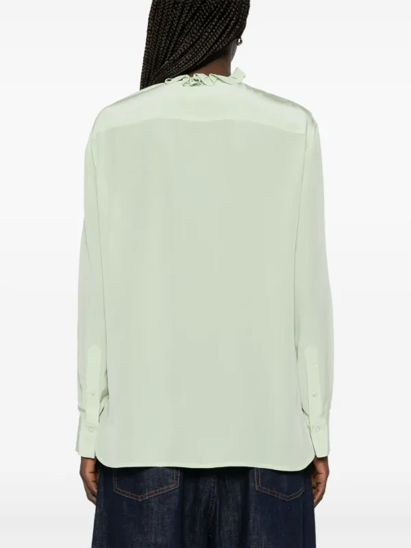 Victoria Beckham Ruffled Shirt | Green | FARFETCH