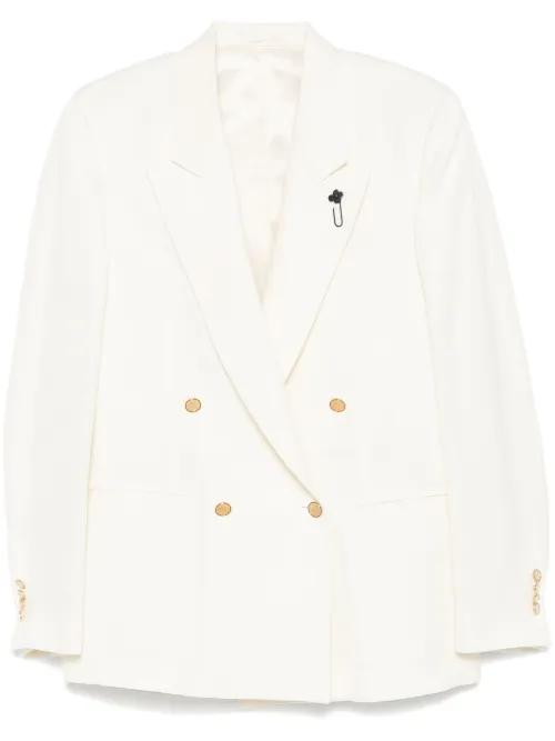 Blazer à détail de broche - Lardini - Modalova