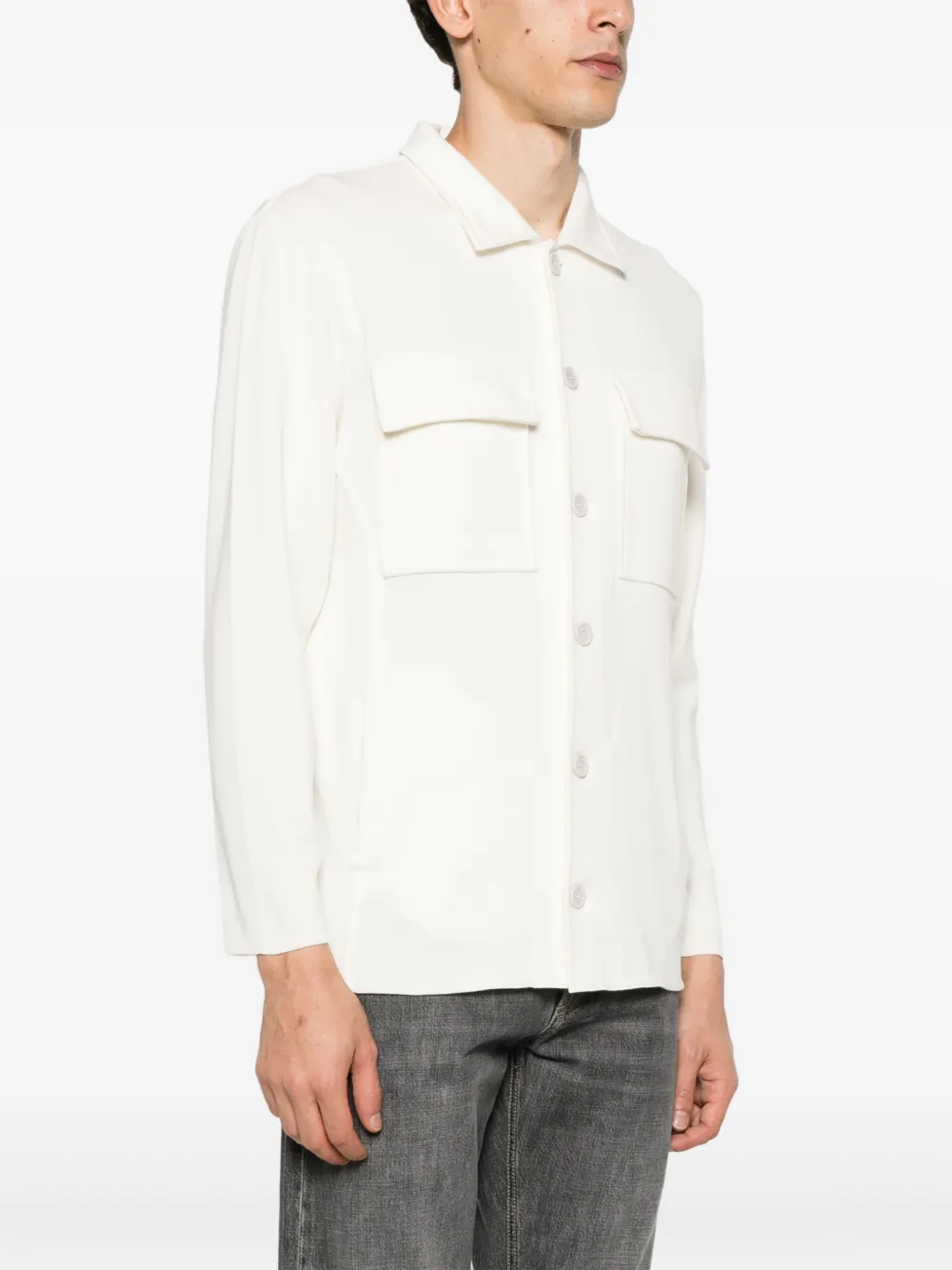 Lardini Geribbeld shirtjack Wit