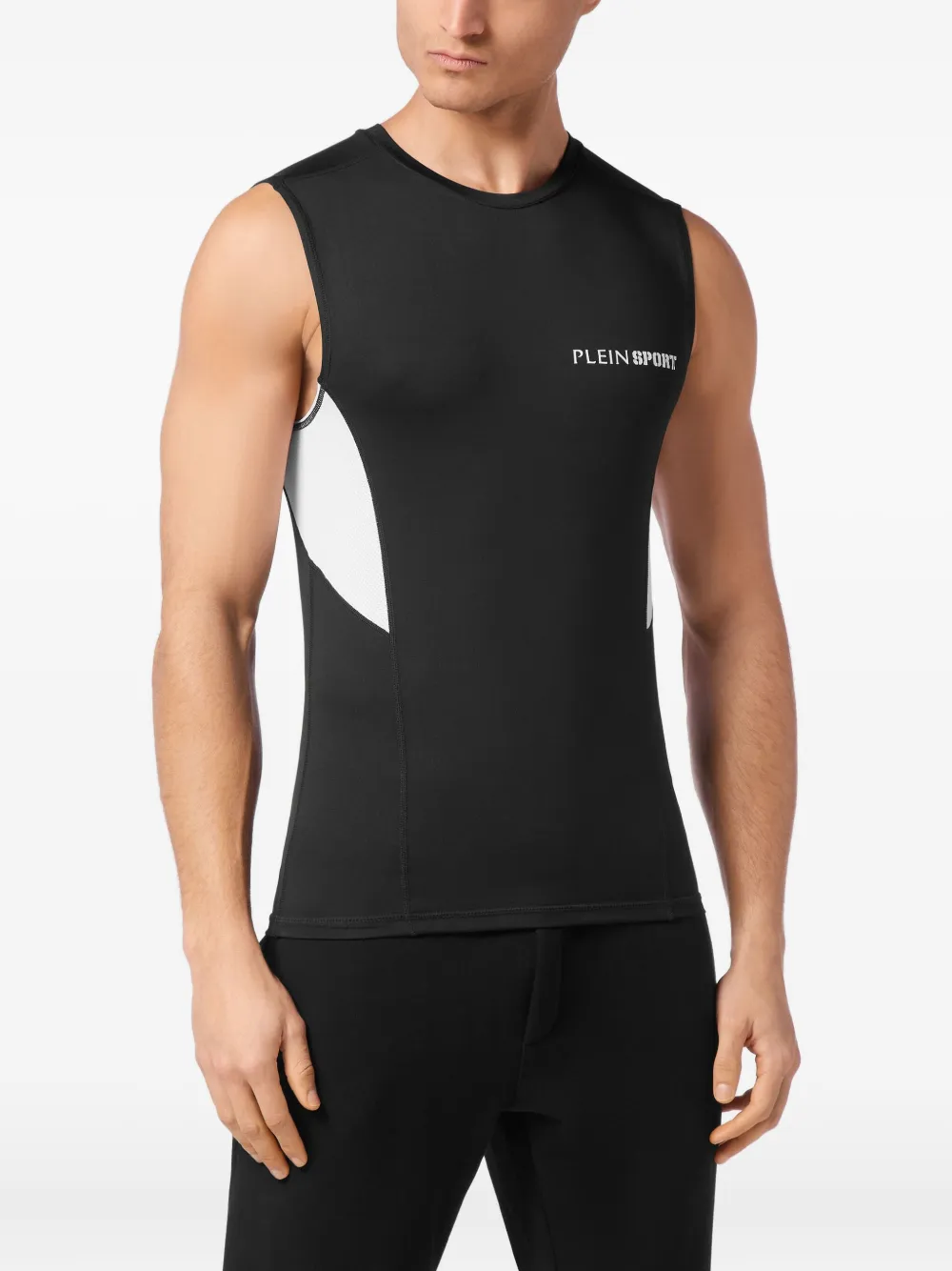 Plein Sport Tanktop met logoprint Zwart