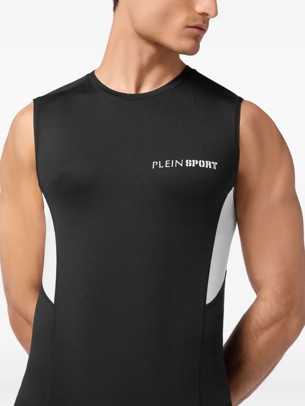 Plein Sport Tanktop met logoprint Zwart