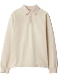 Burberry cotton long-sleeve polo shirt - Neutrals