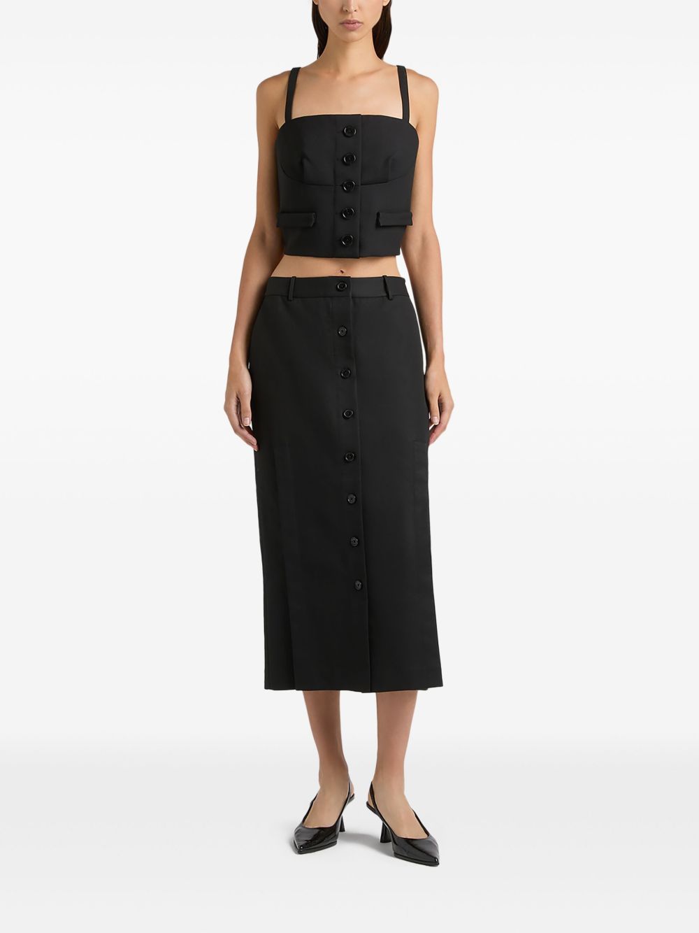 Ports 1961 front-slit skirt - Zwart