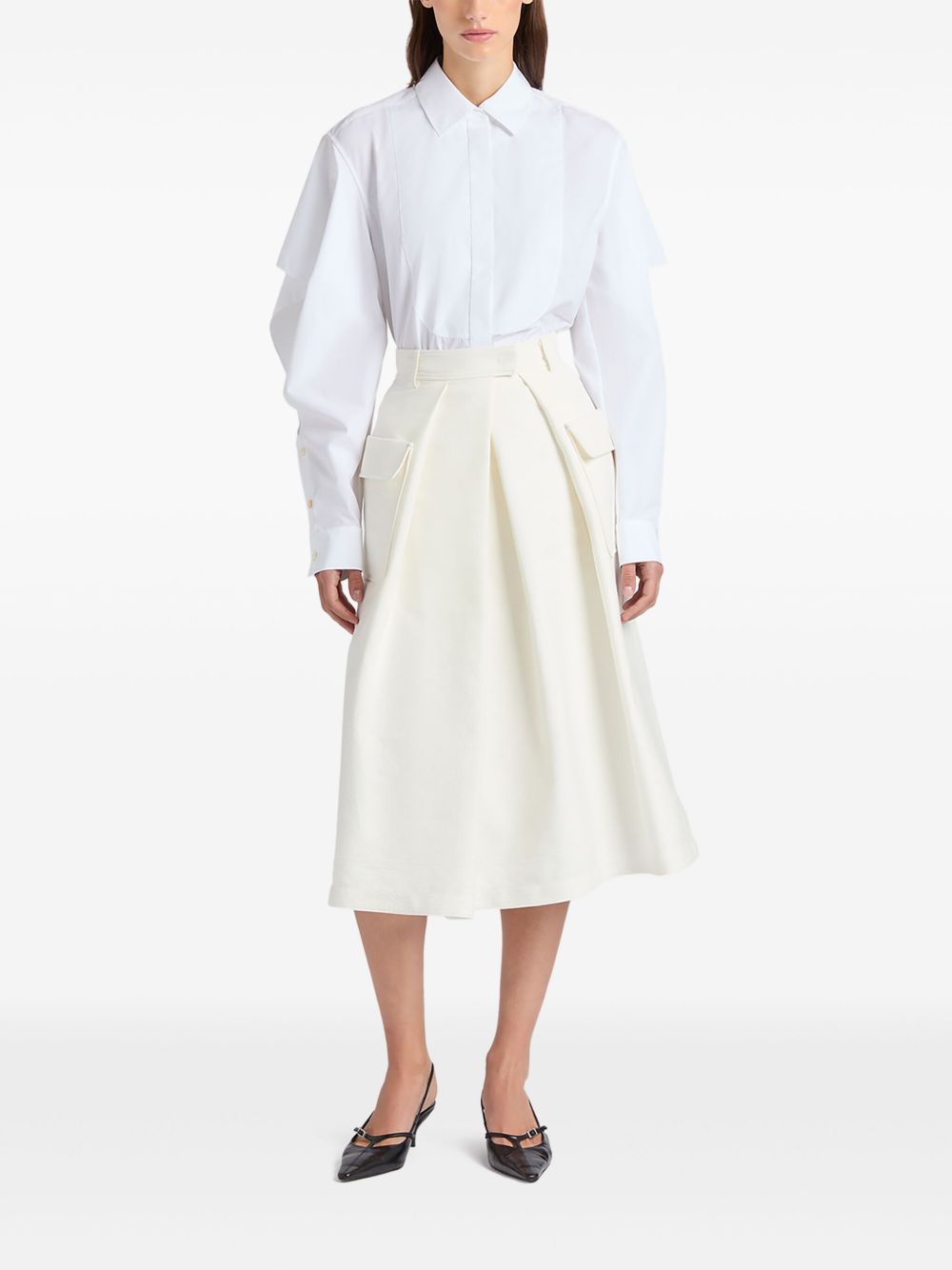 Ports 1961 ruffle-detailing shirt - Wit