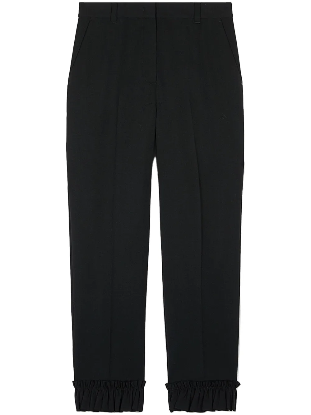 ruffled-hem trousers