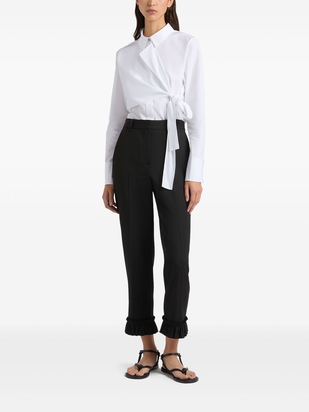 Ports 1961 ruffled-hem trousers - Zwart