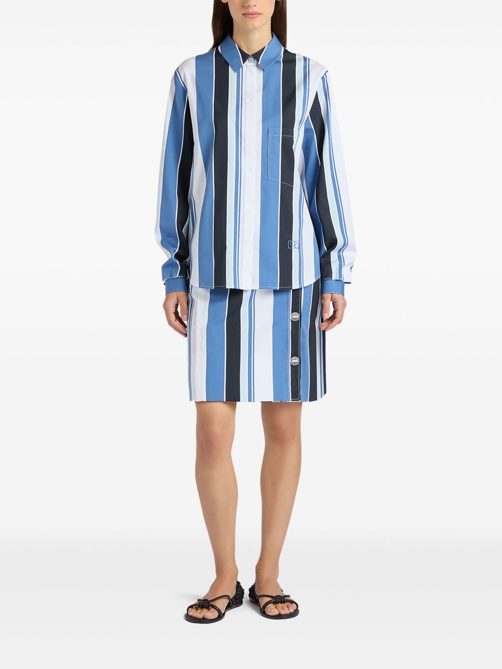 Ports 1961 striped shirt - Blauw