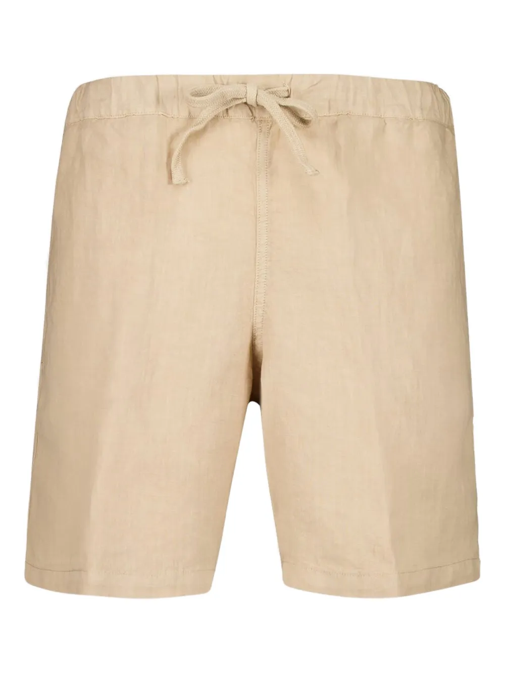 elastic-waistband linen shorts
