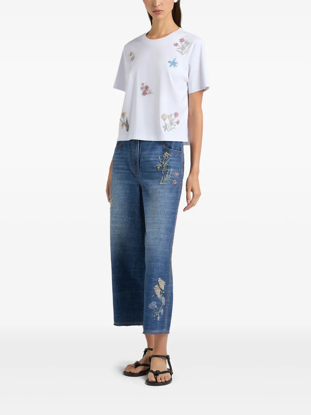 Ports 1961 Jeans met bloemenprint - Blauw