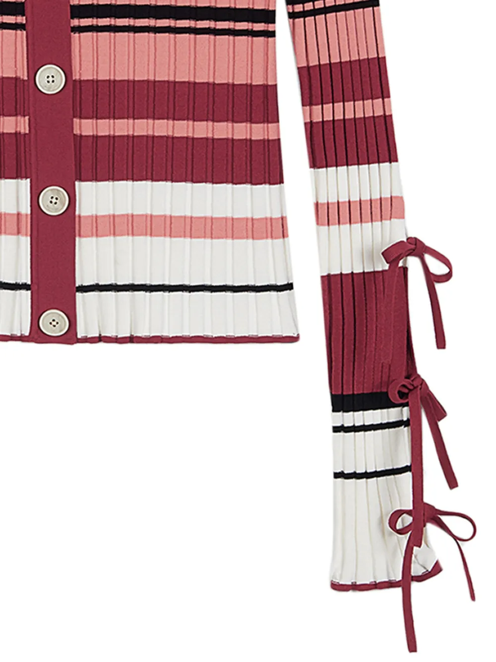 Ports 1961 Gestreept vest met strik - Rood