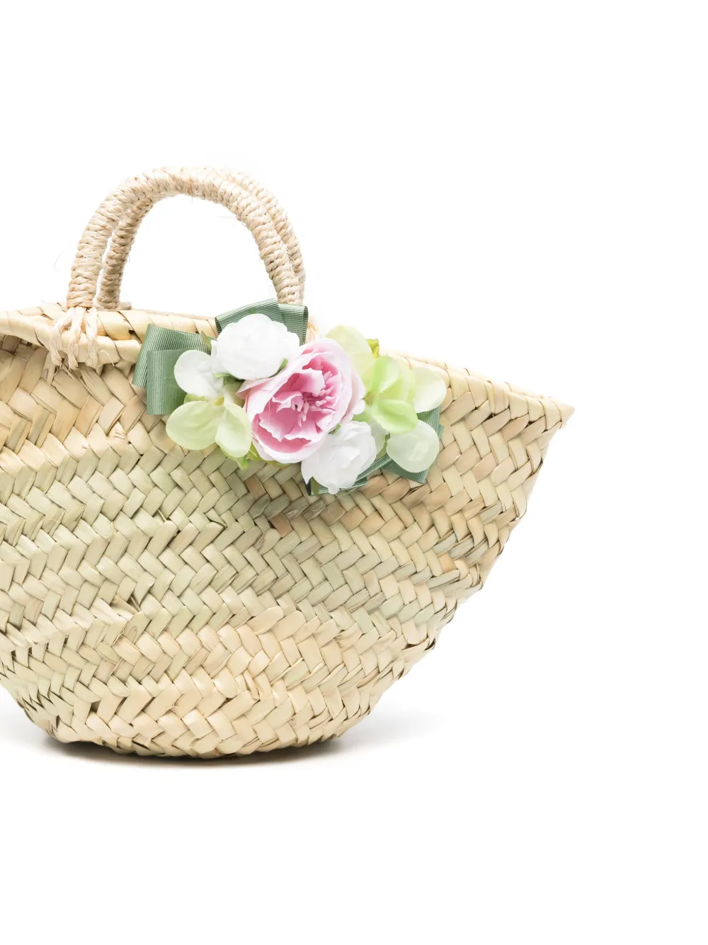 Colorichiari Shopper met bloemapplicatie Beige