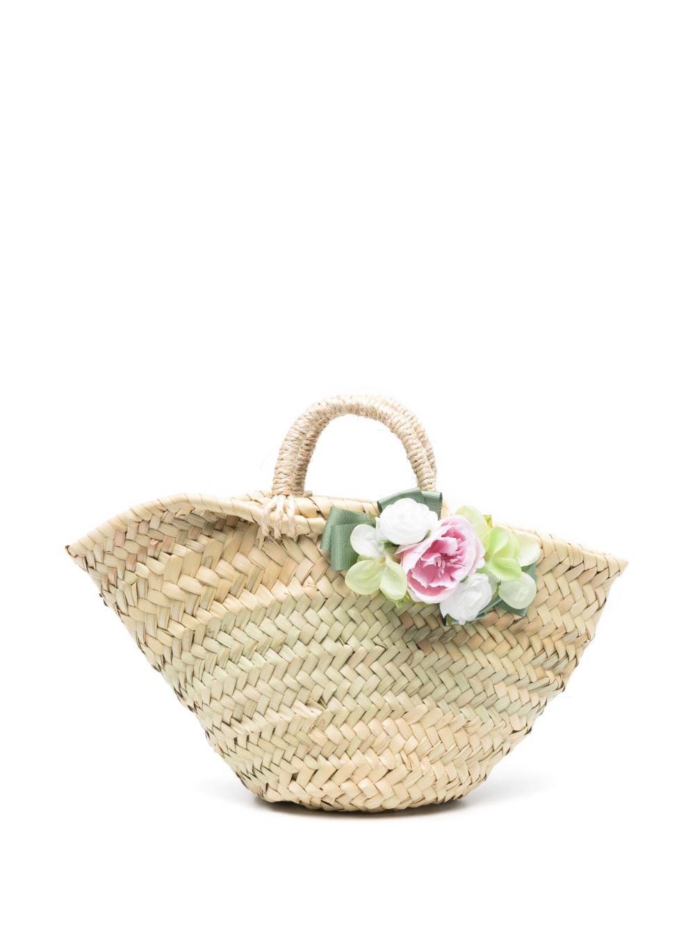 Colorichiari floral-appliqué tote bag - Neutrals