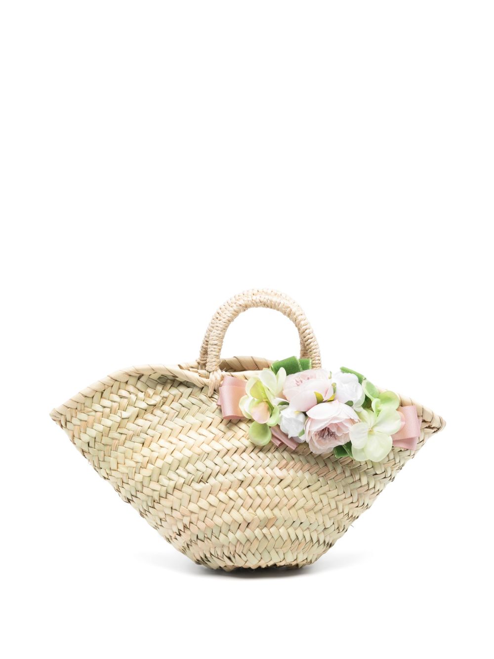 Colorichiari floral-appliqué tote bag - Neutrals