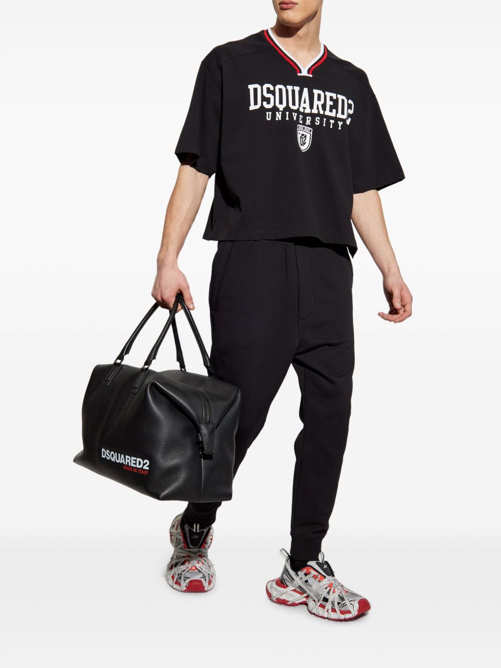 DSQUARED2 T-shirt met logoprint - Zwart