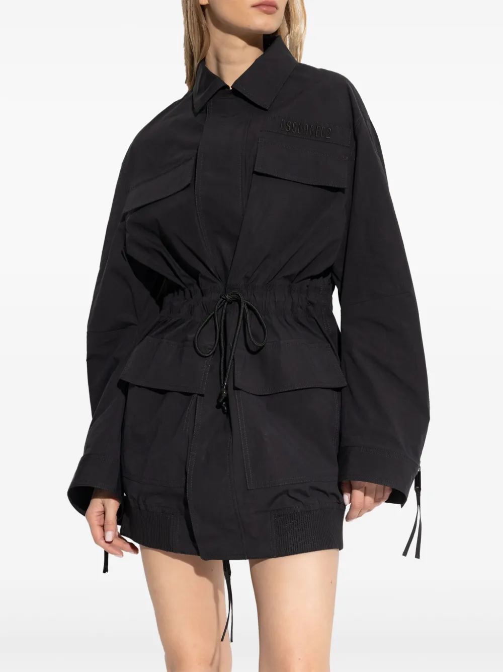 DSQUARED2 Jas met geborduurd logo Zwart