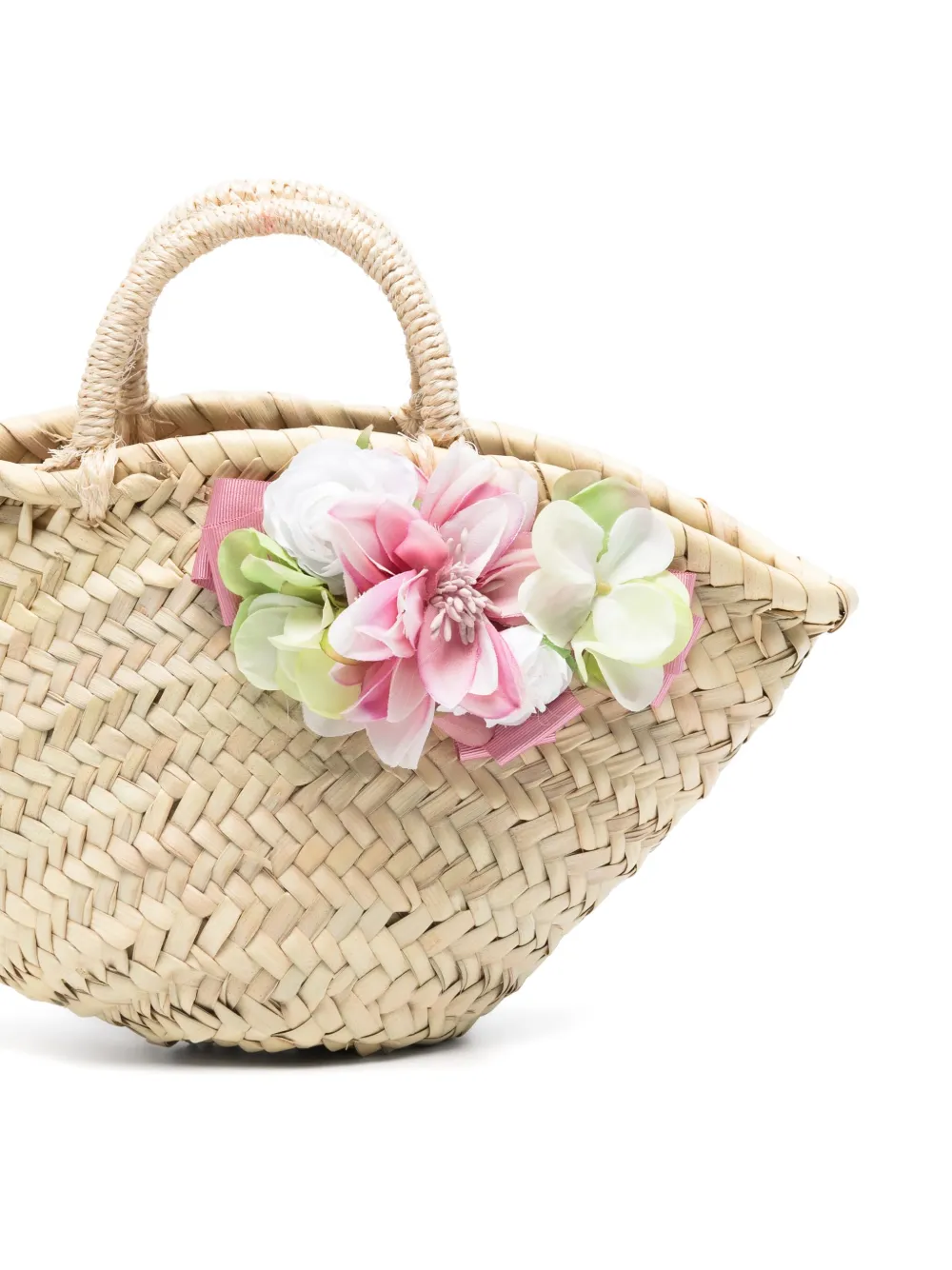 Colorichiari Shopper met bloemapplicatie Beige