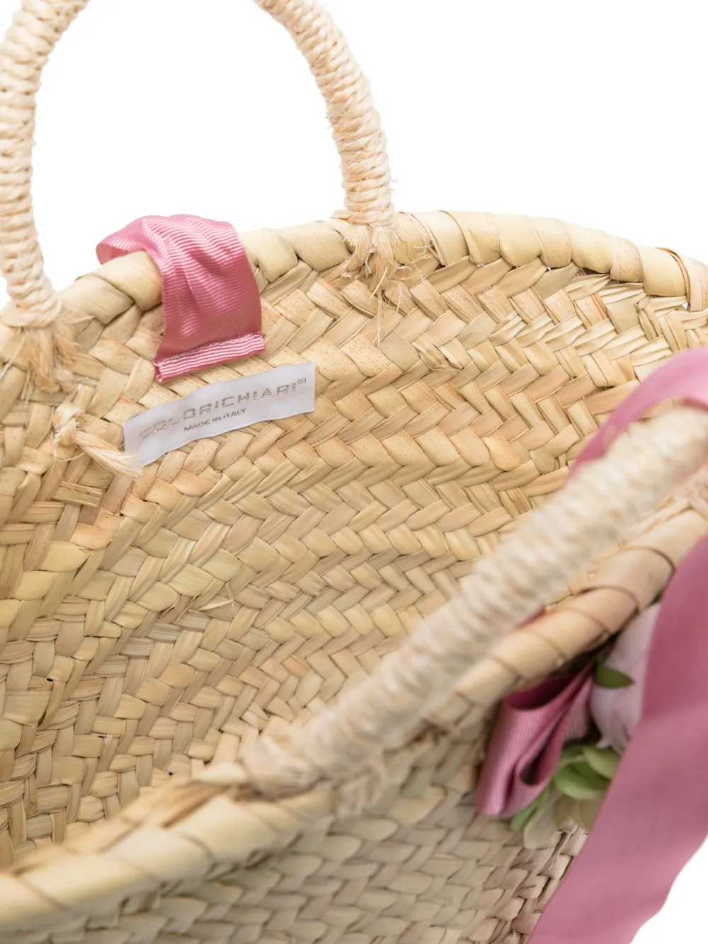 Colorichiari Shopper met bloemapplicatie Beige