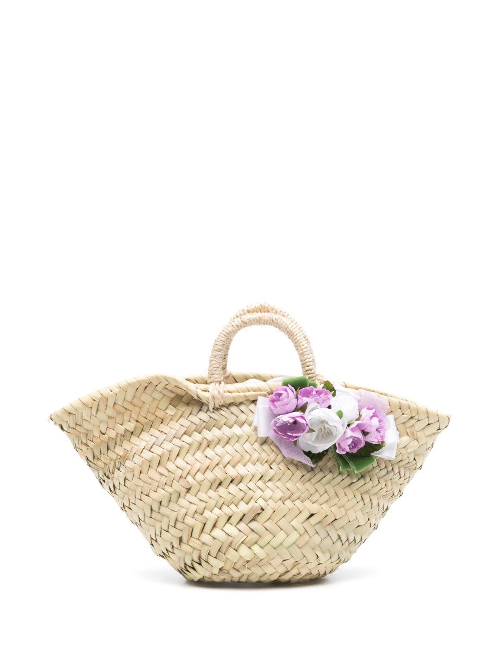 Colorichiari floral-appliqué tote bag - Neutrals