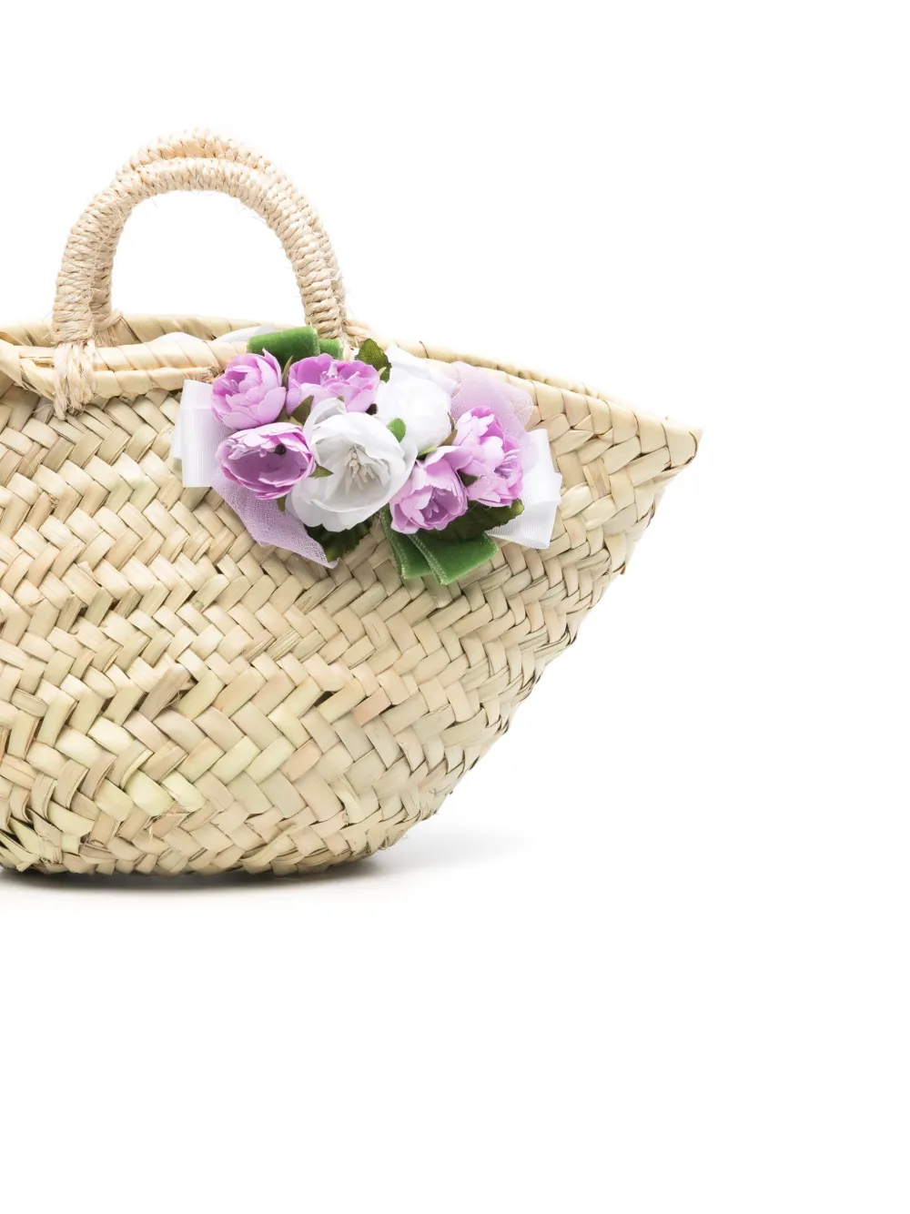 Colorichiari Shopper met bloemapplicatie Beige