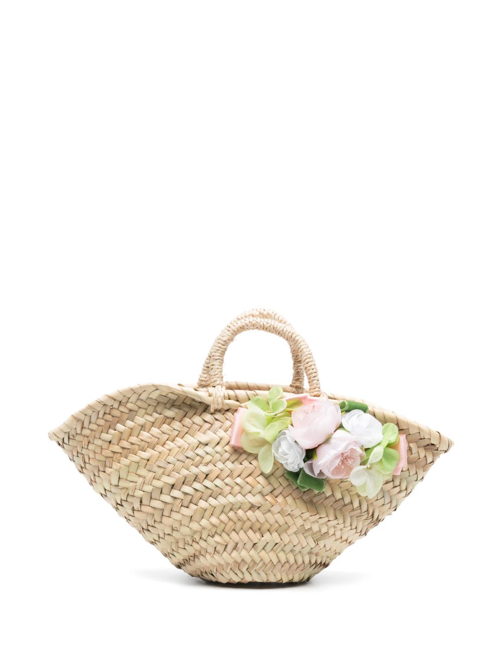 Colorichiari floral-appliqué tote bag - Neutrals