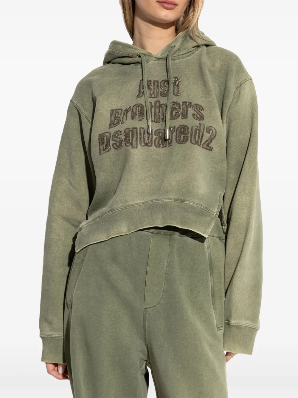 DSQUARED2 Hoodie met geborduurd logo Groen