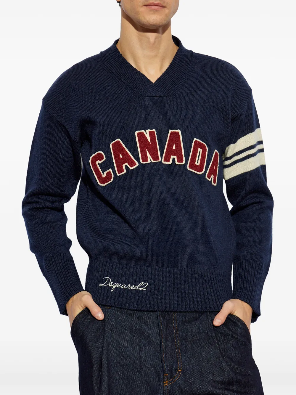DSQUARED2 Trui met geborduurd logo Blauw