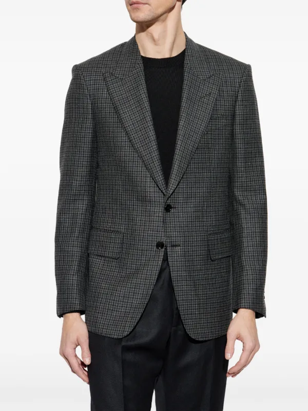 TOM FORD チェック柄ジャケット グレー TOM FORD チェック ジャケット | グレー | FARFETCH JP