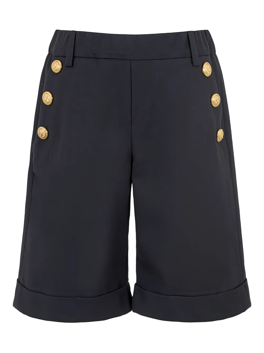 Balmain Kids' Buttoned-detail Cuffed Shorts In Black