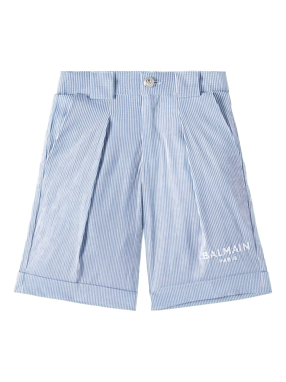 Balmain Kids striped pleated shorts | أزرق | Image 1