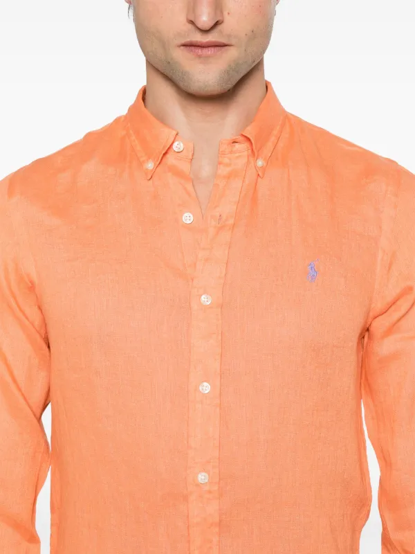 ラルフローレン　リネンシャツ　オレンジ 中古・古着通販】POLO RALPH LAUREN (ポロ・ラルフローレン