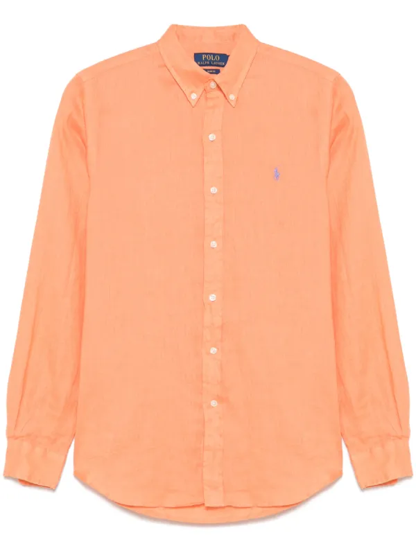 Polo Ralph Lauren オレンジ リネン シャツ Polo Ralph Lauren リネンシャツ | オレンジ | FARFETCH JP