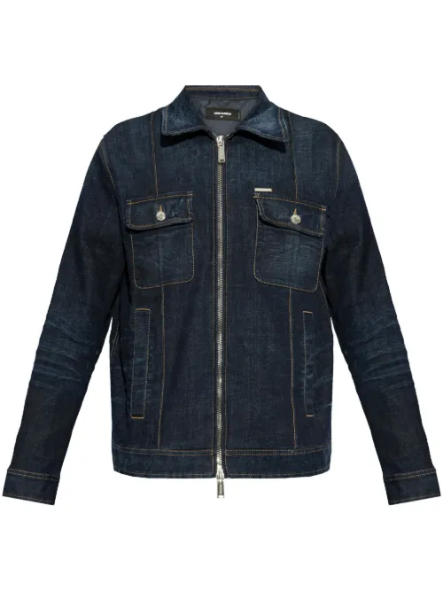 Veste en jean à patch logo - DSQUARED2 - Modalova