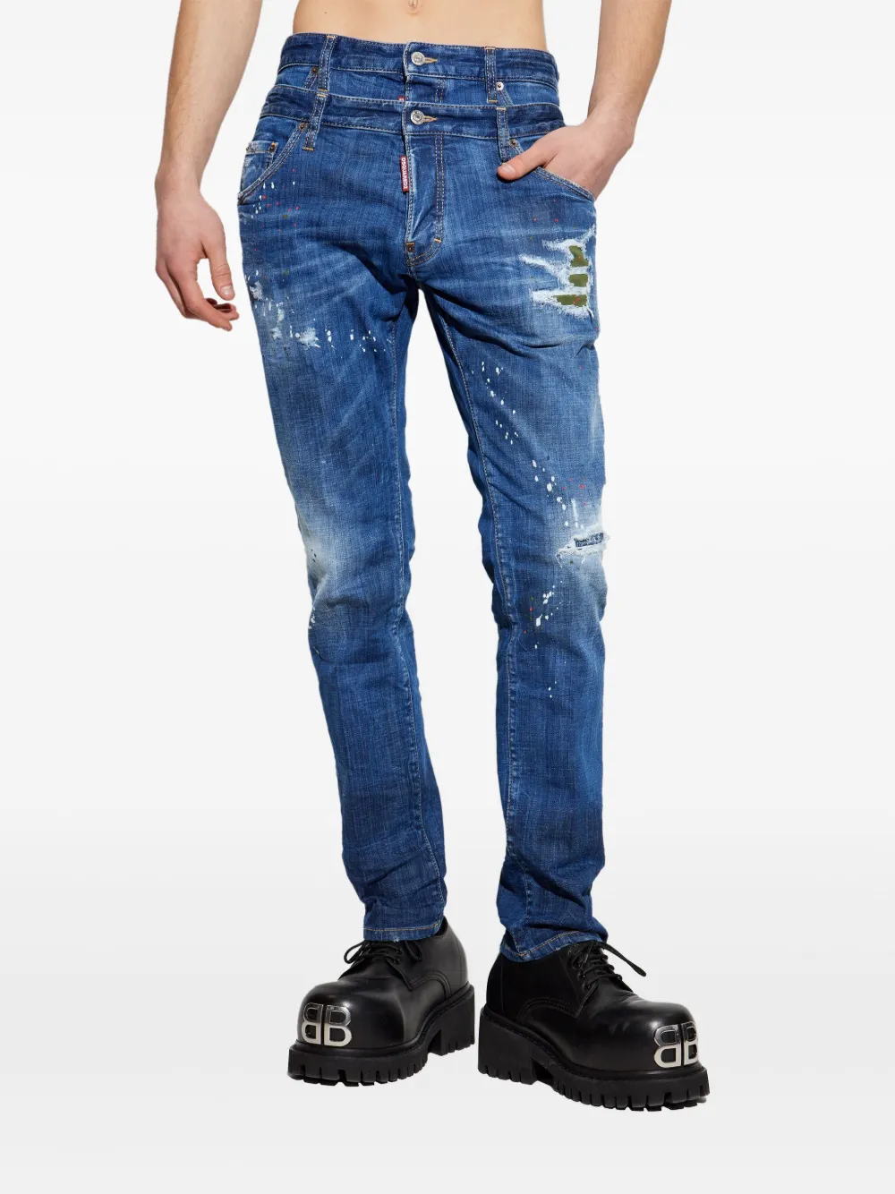 DSQUARED2 Jeans met logo-label Blauw