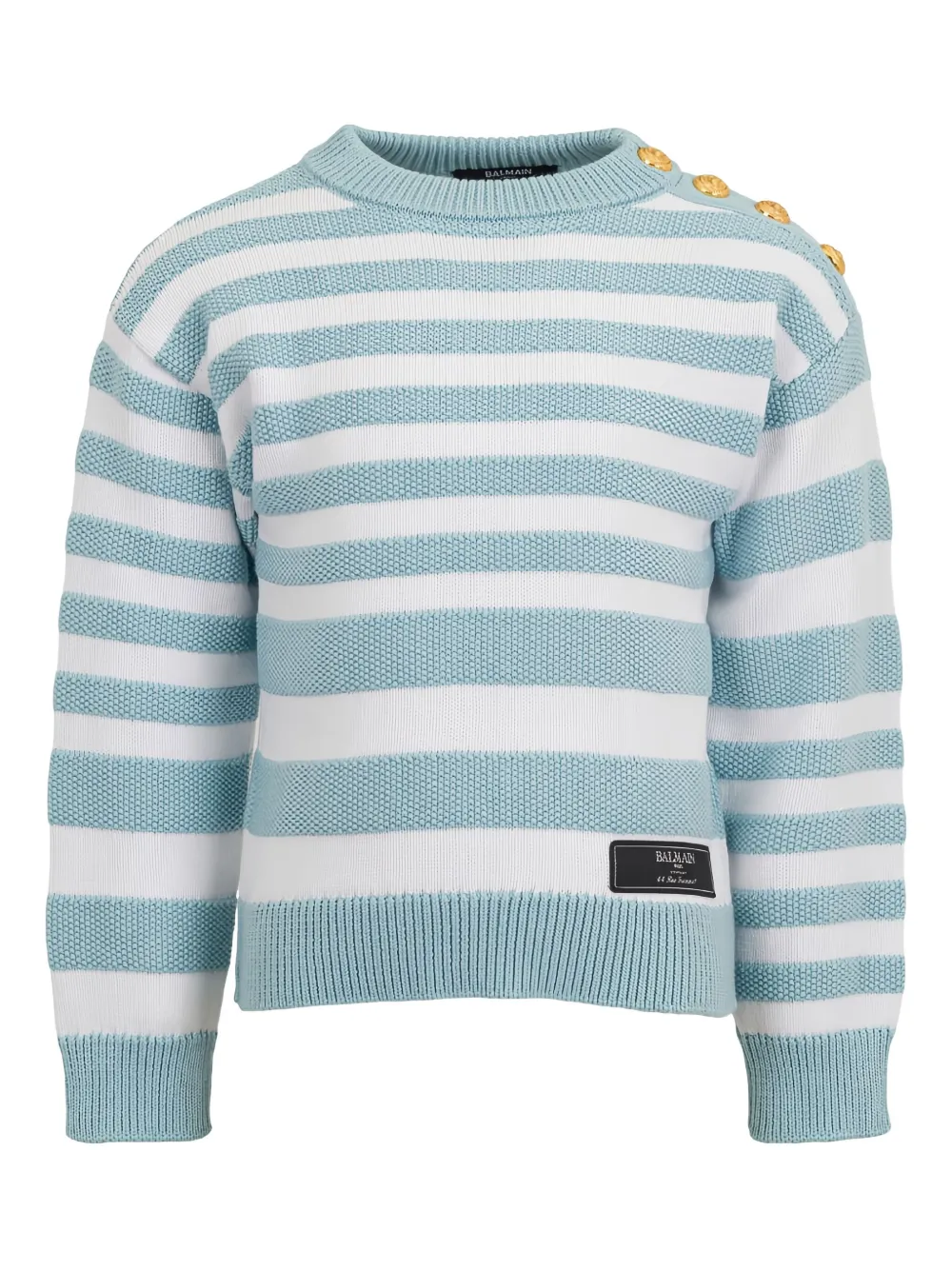 Balmain Kids striped button-detailed sweater | Blue | Image 1